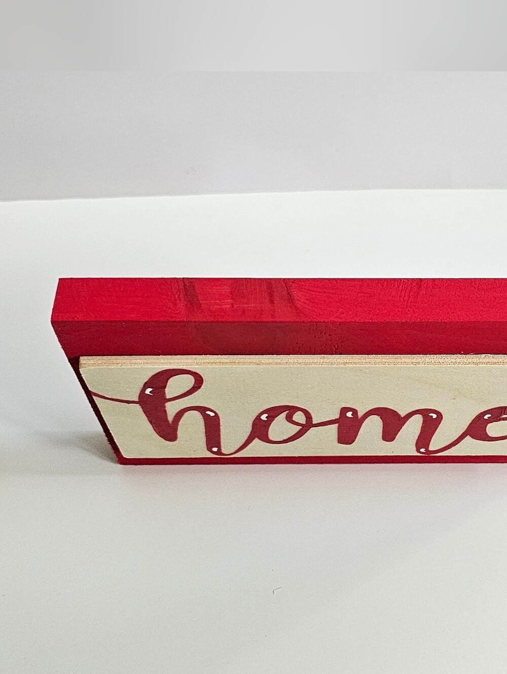 Wood Home Sign Red Lettering - Picture 6 of 6